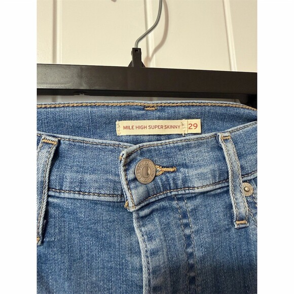 Levi’s Mile High Super Skinny Jeans Womens 29 High Rise Medium Wash Blue - Picture 3 of 6